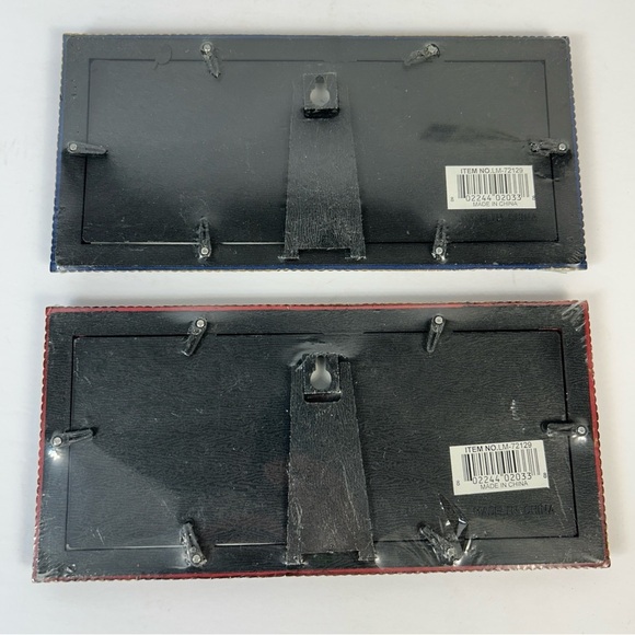 Vintage-Inspired Triple Photo Frame Set - Navy and Mahogany - Picture 4 of 6